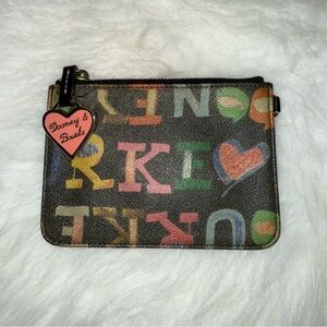 Dooney & Bourke Black Pouch with Multicolor Letters